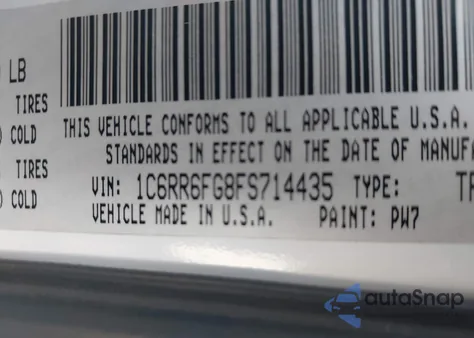 2015 Ram 1500 Express из США, поврежденный, VIN 1C6RR6FG8FS714435